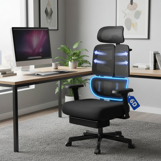Chaise de Bureau Ultra-Ergonomique MovaTitan — Support 6D & Confort Absolu