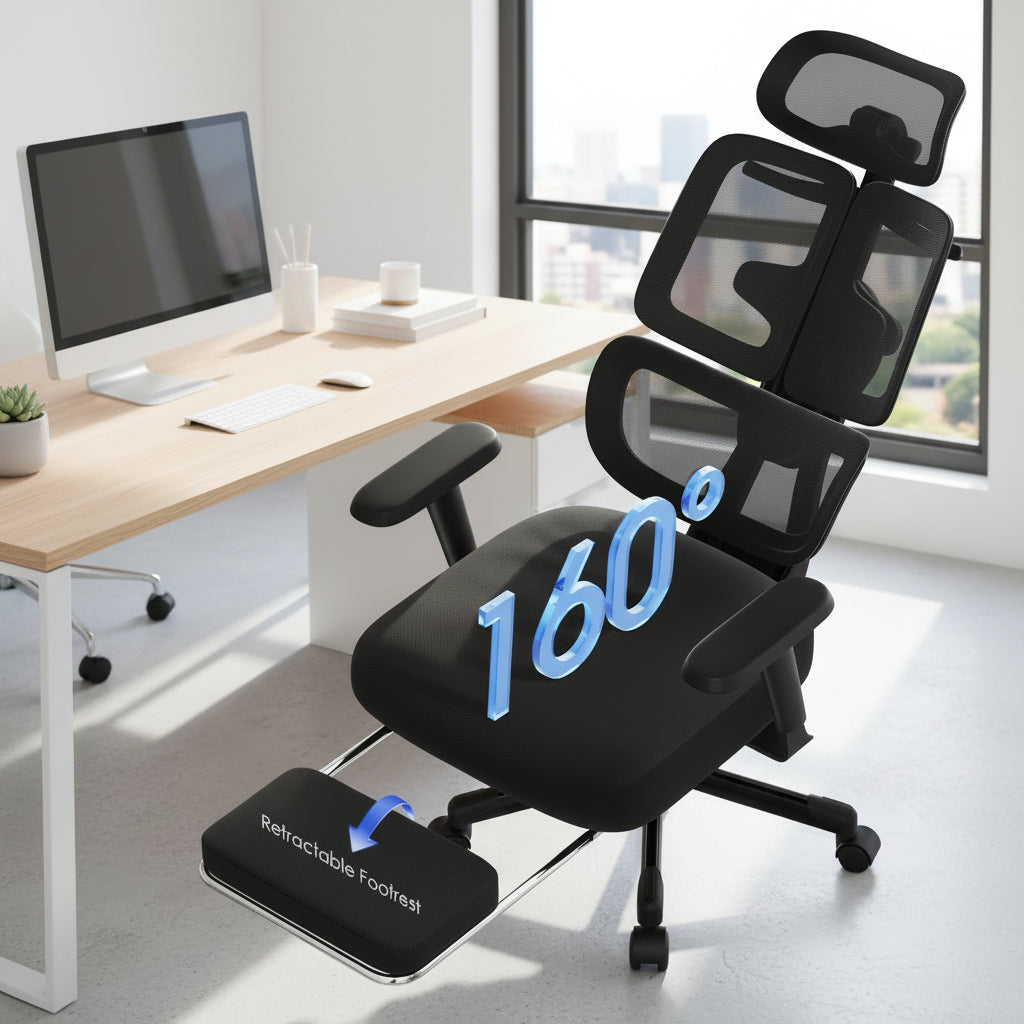 Chaise de Bureau Ultra-Ergonomique MovaTitan — Support 6D & Confort Absolu