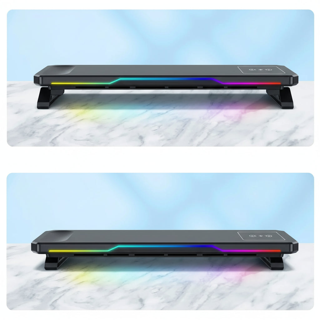 Support de Moniteur Connecté MovaHub – Charge Sans Fil & Rétroéclairage LED